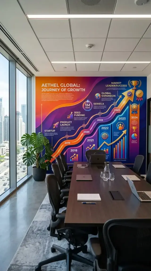 Company Timeline & History wall printing