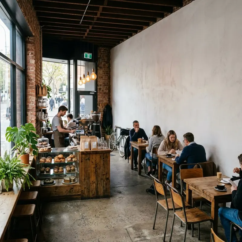 Coffee shop wall art before wall printing